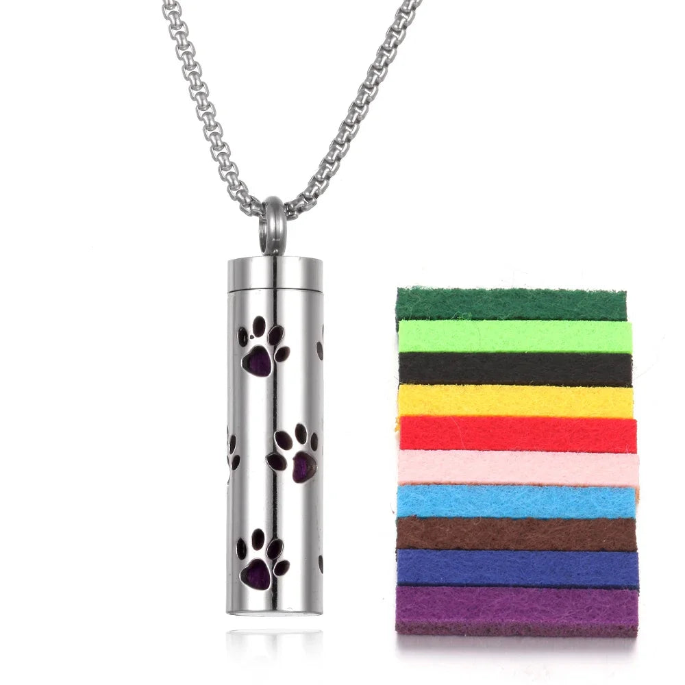 Stainless Steel Aromatherapy Necklace Diffuser Pendant Aroma Diffuser Locket Perfume Essential Oil Diffuser Pendant Necklace
