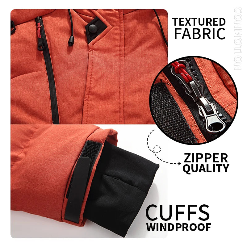 Chaqueta de plumón para hombre, abrigo de invierno de pato blanco, parka cálida y resistente al viento, para viajes y acampadas, nueva, gruesa, de color sólido, con capucha.