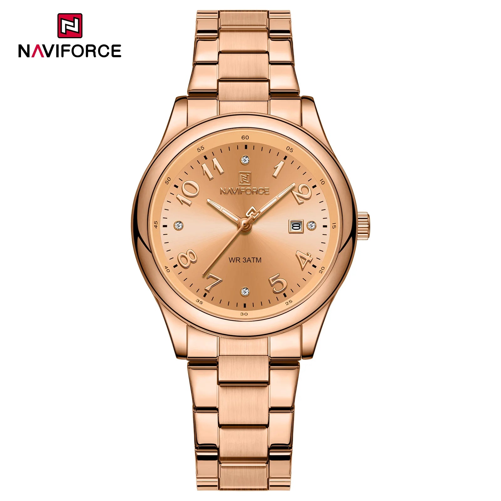 NAVIFORCE Luxury Watch for Women Waterproof Luminous Date Stainless Steel Ladies Quartz Watches Fashion Casual Wristwatch Girl