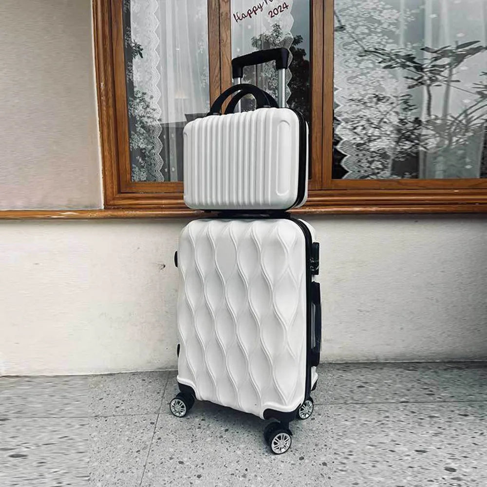 Luggage Set of 2 Pieces, Carry-On Luggage Bag 20inch Portable Small Suitcase Set 14inch Handbag Trolley Case with Universal Wheels Lightweight Travel Gift Code Lock Suitcase