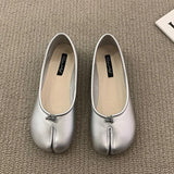 Women Flats Tabi Ninja Shoes Woman Ladies Microfiber Leather Comfy  Flats Split Toe Slippers Soft Bottom Loafers Solid Brief La
