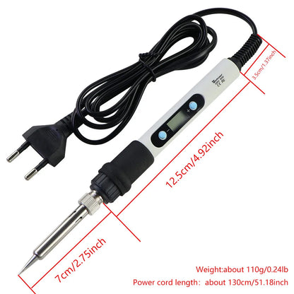 60W 80W Electric Soldering Iron LCD Digital Display Adjustable Temperature Welding Repair Tools 220V / 110V Solder Wire Tips