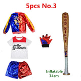 Harley Quinn Cosplay Suicide Squad Harleen Quinzel Kids Girls T-Shirt Joker Jacket Halloween Costume