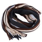 Classic Striped Outdoor Scarves Men Cashmere Soft Knitted Striped Scarf Long Tassel Neck Warmer Men'S Winter Scarf