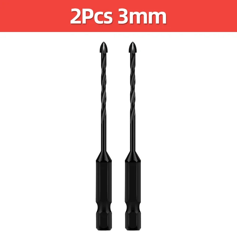 Cross Hex Tile Drill Bit For Glass Concrete Ceramic Tile Hole Opener Tunsten Carbide Hard Alloy Bits Set Tools 3 4 5 6 8 10 12mm