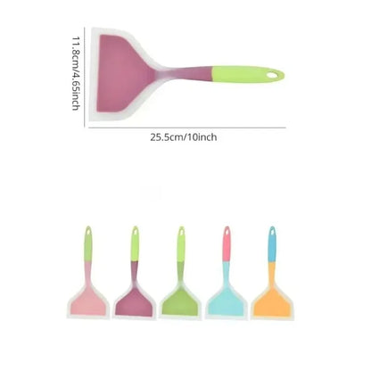 1 Uds. Utensilios de cocina de silicona de Color aleatorio, espátula para carne, huevo, raspador de cocina, herramientas de cocina anchas para Pizza, pala