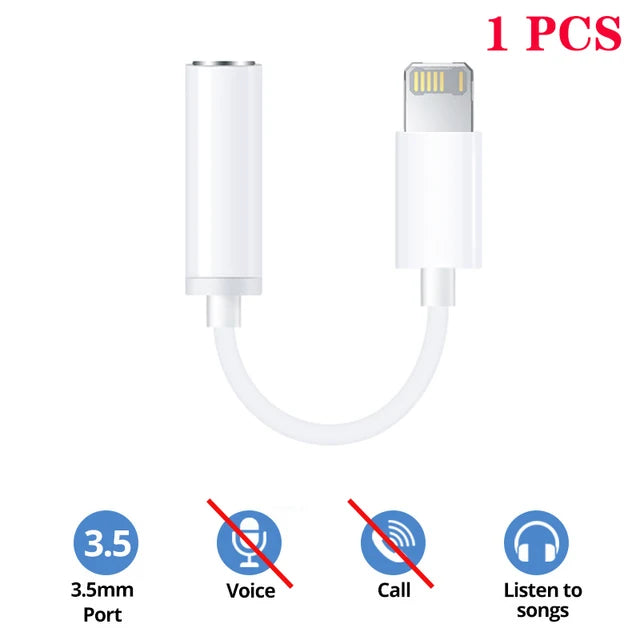 Audio to Lighting Adapter, Audio Cable for iPhone 11, 12, 13, 14 Pro Max, 12Mini, SE 2020, XS, XR, X, 8, 7 Plus, IOS, 3.5mm jack 