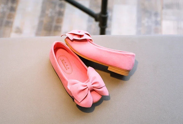 2024 New Fashion Girls Shoes PU Leather With Big Bowtie Candy Color Children Sandals Slip-on Kids Casual Shoes 21-36 Soft Hot