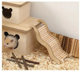 Wooden Wave Staircase Hamster Toy Pet Supplies - Eco-Friendly Fun for Small Animals