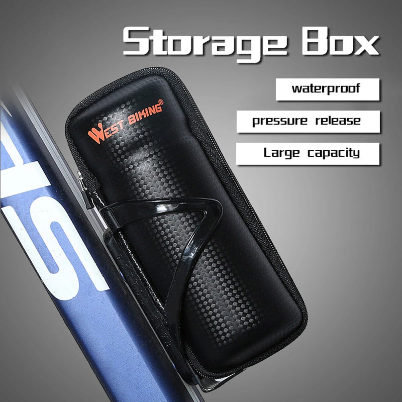 WEST BIKING Bike Tool Capsule Box Store MTB Bike Storage Box Apply Bottle Cage Cycling Tools w Kettle Frame Bicycle Accessories