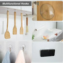 5/50pcs Transparent Stainless Steel Strong Self Adhesive Hooks Key Storage Hanger for Kitchen Bathroom Door Wall Multi-Function