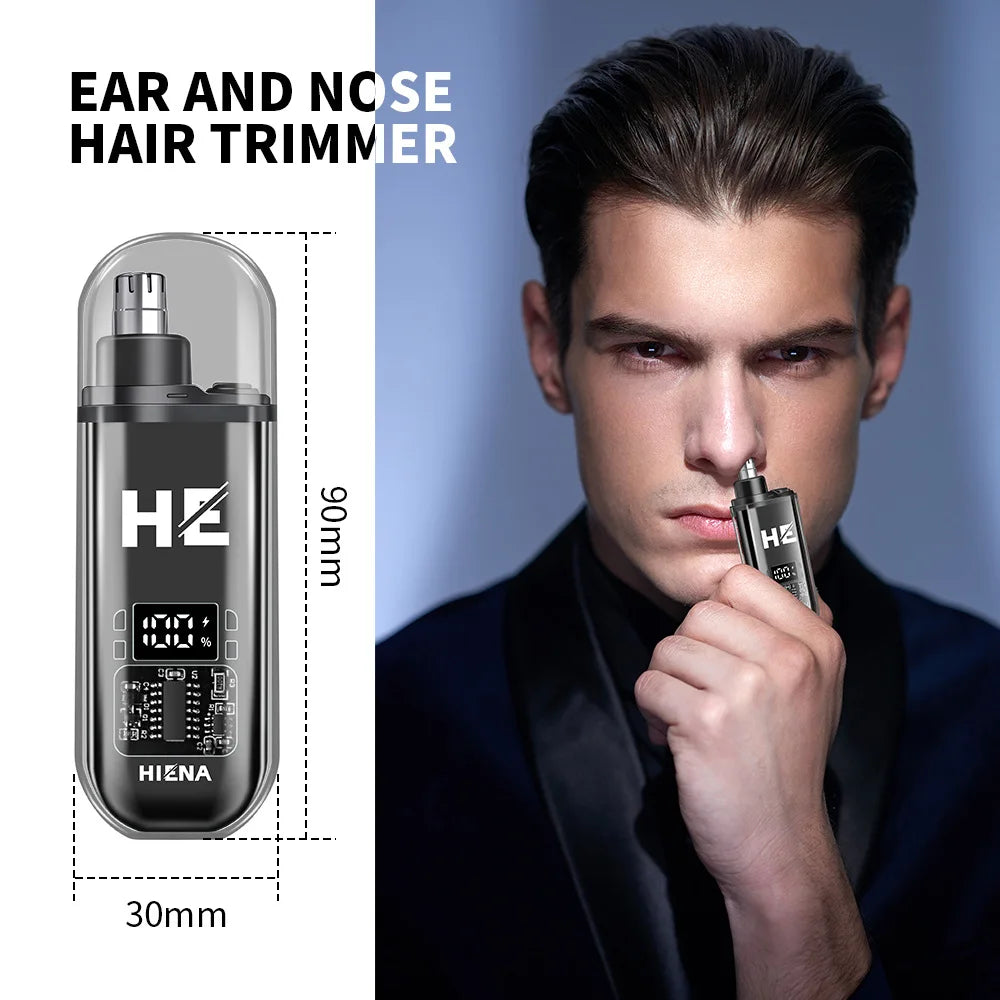 HIENA Electric Nose Hair Trimmer Rechargeable Mini Pocket Nose Ears Hair Shaving Eyebrow Trimmers Clipper Wet and Dry Haircut