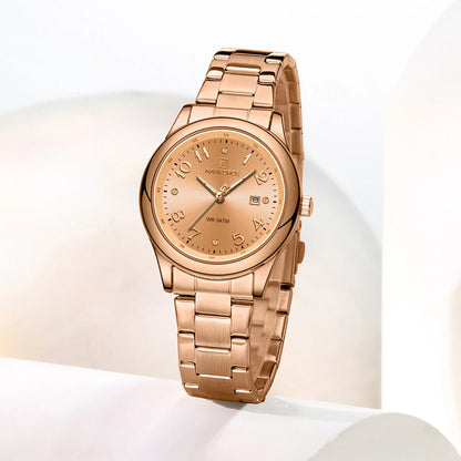 NAVIFORCE Luxury Watch for Women Waterproof Luminous Date Stainless Steel Ladies Quartz Watches Fashion Casual Wristwatch Girl