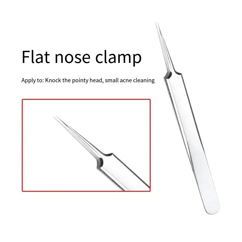 Acne Needle Tweezers Light Blackhead Blemish Pimples Removal Pointed Bend Head Face Care Tools Acne Extractor Beauty-health