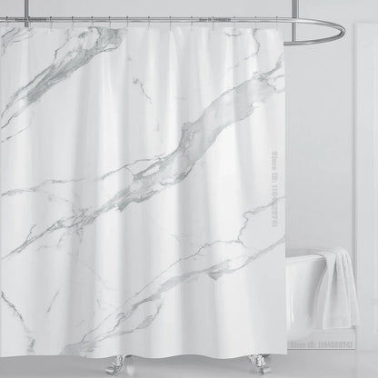 Marble Waterproof Shower Curtain Waterproof Shower Curtain for Bathroom Decor Printed Washable Shower Curtain with Hooks