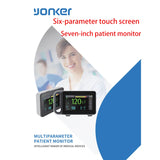 7 inch Touch screen Newborn adult /VET Use portable 6-parameter  ECG/NIBP/PR/SPO2/RESP/TEMP patient monitor vital sign monitor