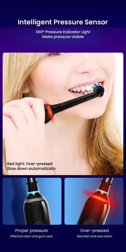Cepillo de dientes eléctrico Oral B Pro 4 Ultra con rotación 3D, recargable, sensor de presión, 4 modos de cepillado y temporizador de 2 minutos.