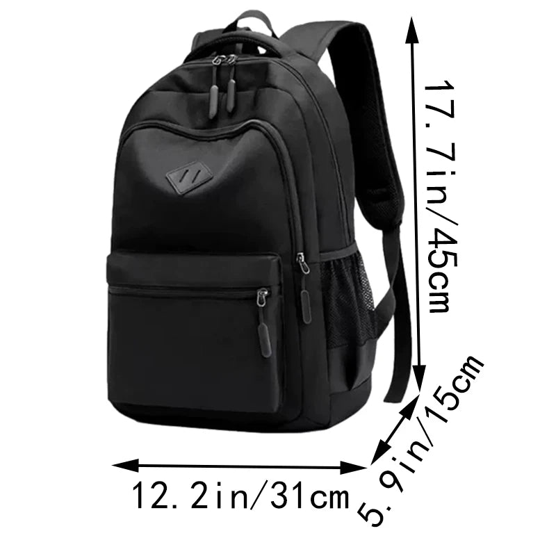 New Trendy Black Backpack Casual School Bag for Daily Commuting Outdoor Trips Festival Gifts