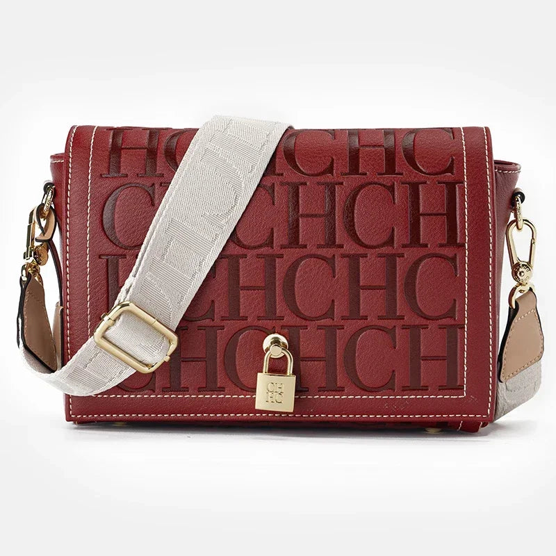 CH Autumn and Winter Solid Color Crossbody Bag Letter Printing High Quality Women's Fashion Elegance 2025 Classic Women's Bag