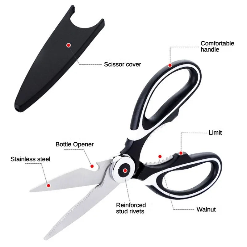 Heavy Duty Kitchen Scissors Multifunctional Dishwasher Safe Meat Poultry and General Purpose Scissors Stainless Steel Utility