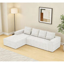 Cloud-shaped corner sofa with L-shaped chaise lounge, suitable for living room and bedroom, no assembly required.