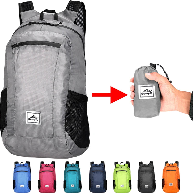 20L Portable Foldable Backpack Folding Mountaineering Bag Ultralight Outdoor Climbing Cycling Travel Knapsack Hiking Daypack