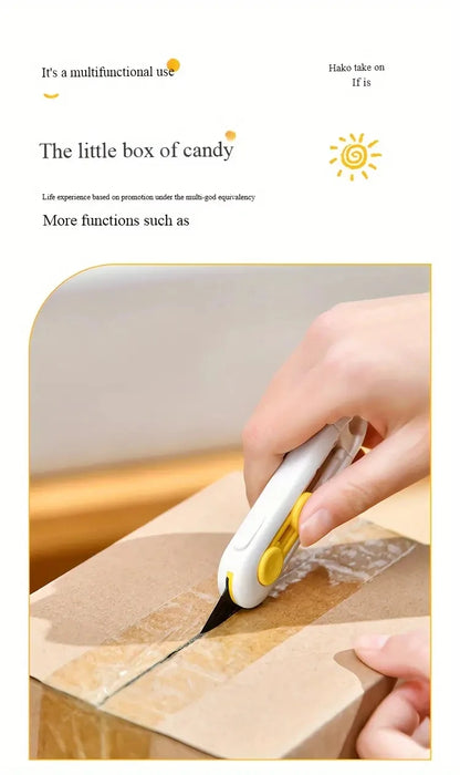 1pc, magnetic mini box cutter Portable box cutter Letter opener and paper cutter Retractable blade Durable ABS material mini box