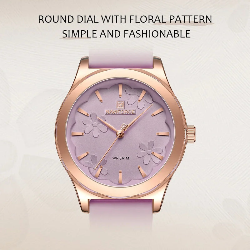 NAVIFORCE NF5051 Women Watch Silicone Quartz Wrist watches for Women Sport Clock Girls Gift Ladies Watches