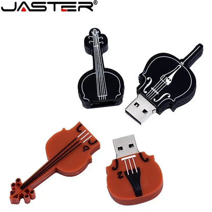 JASTER - Memoria USB de 64 GB con diseño de instrumento musical, diseño de guitarra, violín y violín, resistente al agua, 16 GB y 8 GB
