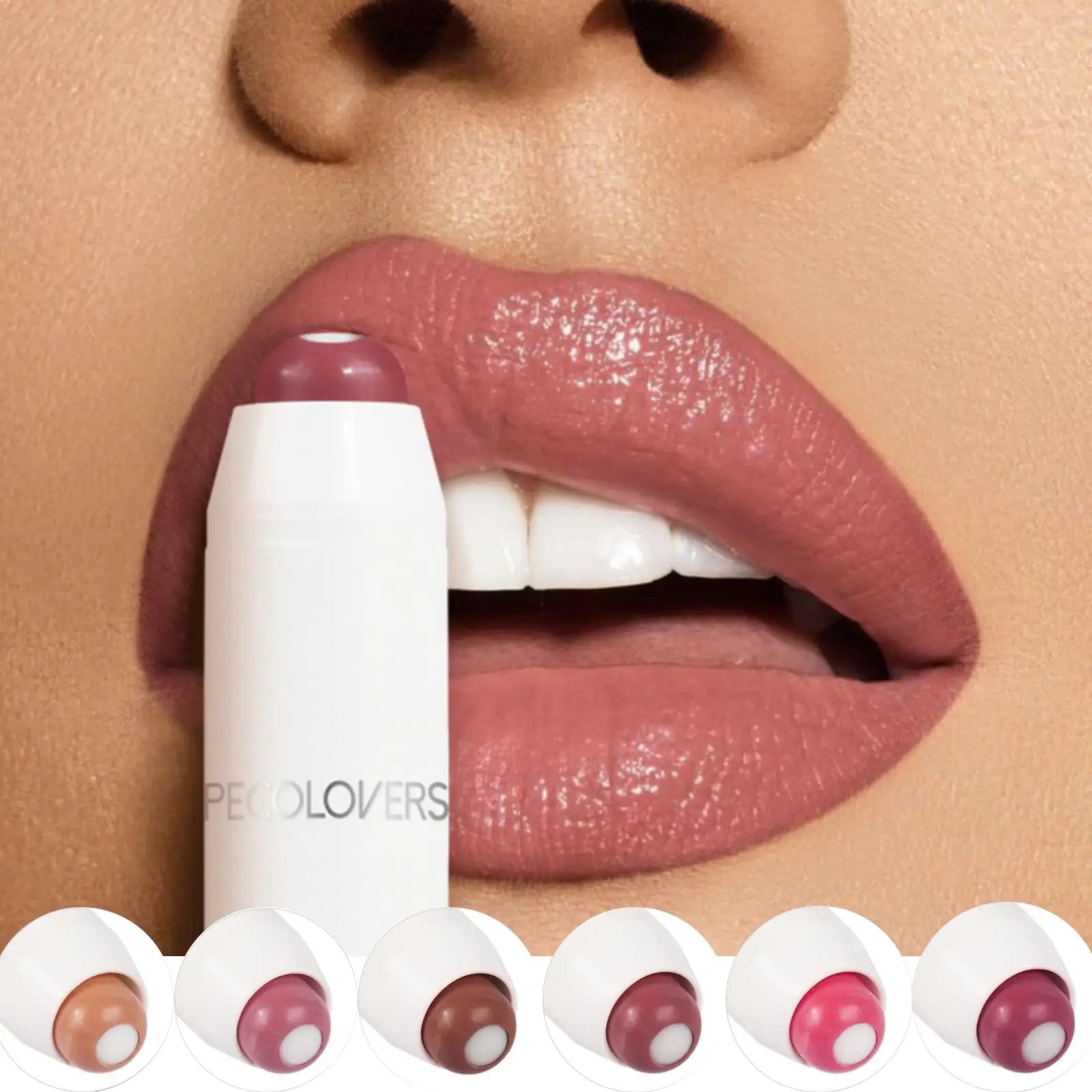 2-in-1 Nude Lipstick Matte Red Lip Balm Moisturizing 6 Colors Sandwich Lipstick Waterproof Long-Lasting Non-Stick Cup Lip Stick