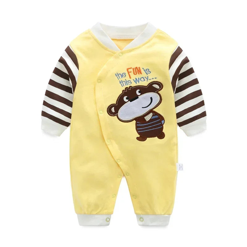 Ropa de bebé primavera 2024, ropa de algodón para niñas de 0 a 12 meses, monos de otoño para recién nacidos, monos cómodos para bebés, mamelucos para bebés niños