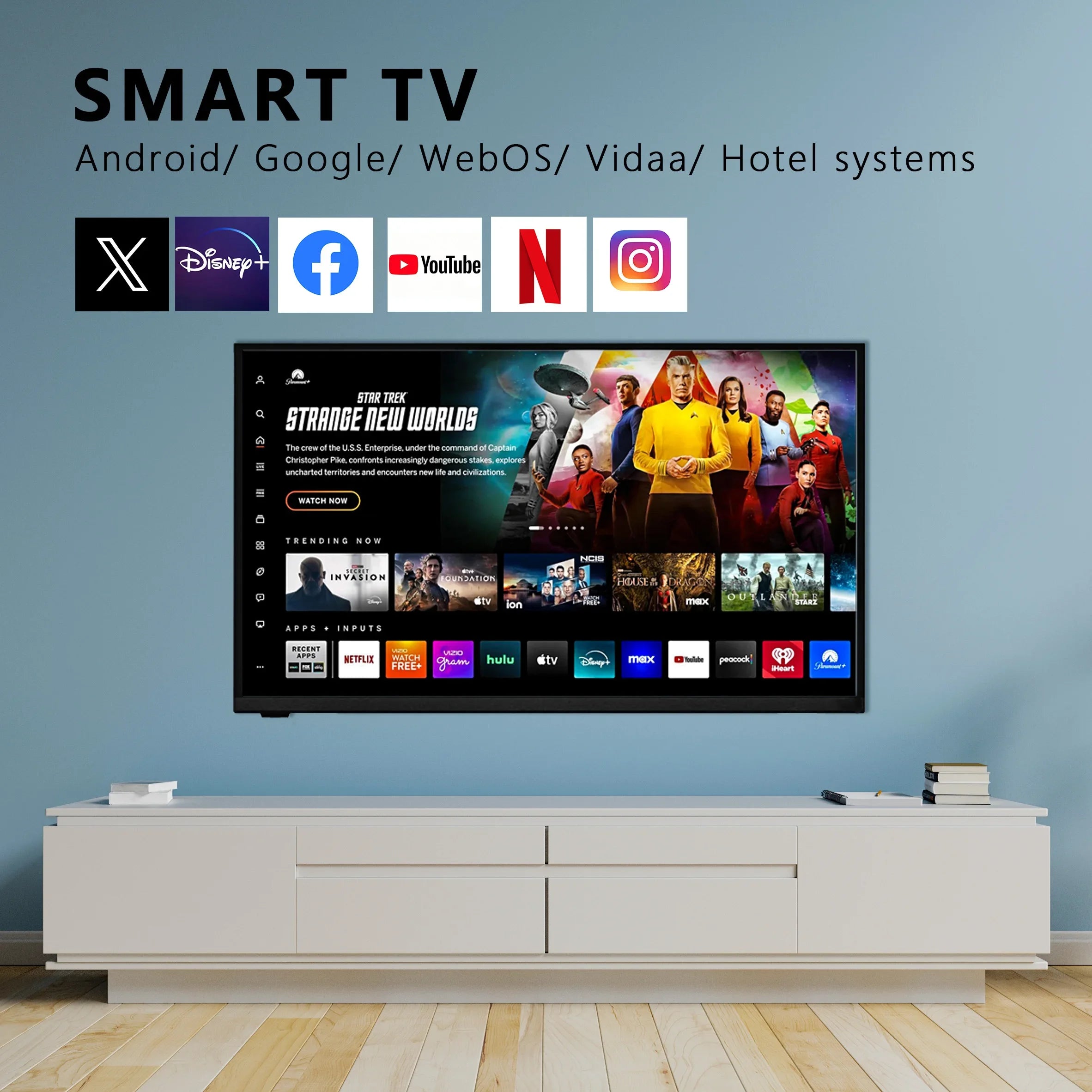 65 Inch MiniLED Oled Qled 4K HD TV 32 43 50 65 75 85 100 Inch 4K Smart Televisions for Hotels and Portable Use