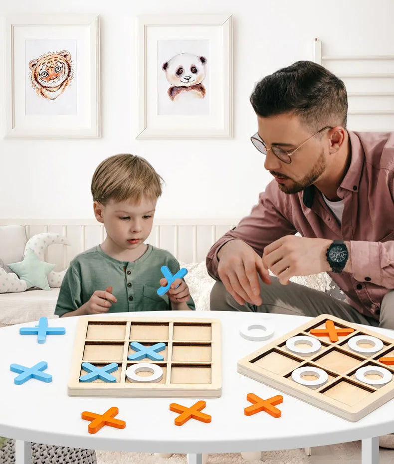 Montessori Play Game Wooden Toy Mini Chess Interaction Puzzle Training Brain Learning Early Educational Toys For Children Kids