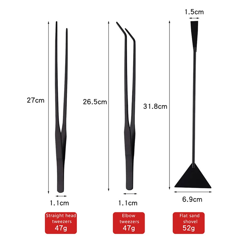 4/5/6PC Stainless Steel Aquarium Fish Tank Aquatic Plants Tool Set Tweezers Long Tweezers Scissors Spatula For Fish Starter Kits