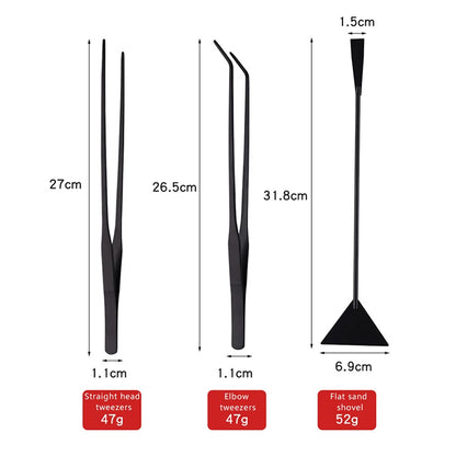 4/5/6PC Stainless Steel Aquarium Fish Tank Aquatic Plants Tool Set Tweezers Long Tweezers Scissors Spatula For Fish Starter Kits