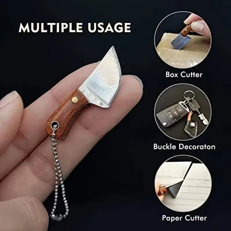 4 unids/set cuchillo de bolsillo de acero inoxidable, Mini cuchillo de cocina, llavero EDC, cuchillo de Unboxing portátil, cuchillo de corte de pesca