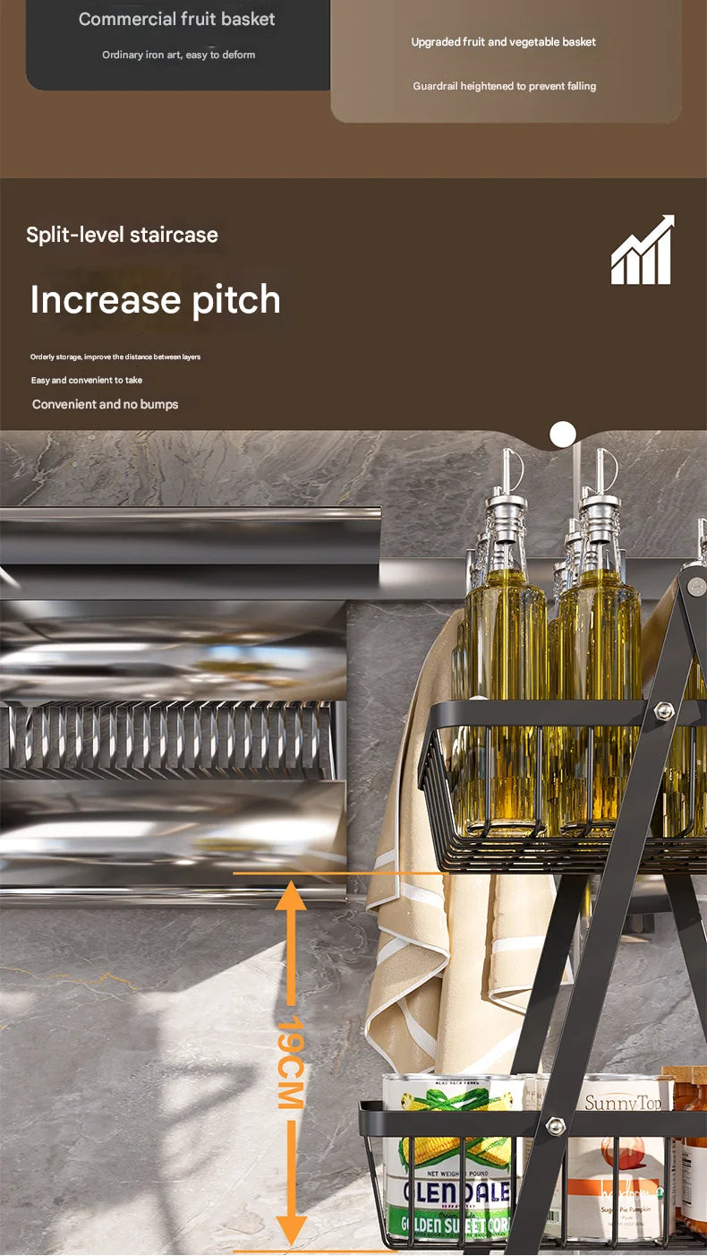 Double Layer Multifunctional Storage Basket, Desktop Shelf, Snack And Fruit Storage Table, With Two Layers Of Storage On Top