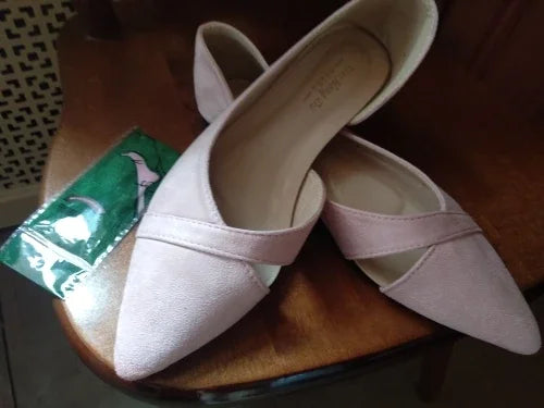Women Flats Pink Black Pure Color Plus Small Size 33 34 Large 41 42 43 44 Suede Leather Pointed Toe Office Lady Flat Heel Shoes