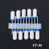 10pcs Ceramic Nail Drill Bits Set, Electric Manicure & Pedicure Milling Cutter, For Nail Polishing Machine