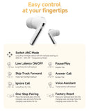 QCY MeloBuds Pro Adaptive Hybrid Active Noise Cancelling Wireless Earbuds 46dB Bluetooth 5.3 LDAC Hi-Res Audio 34H Earphones