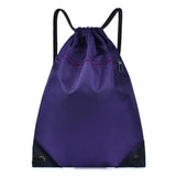 Unisex Sports Backpack Foldable Water-resistant Pure Color Drawstring Backpack Travel Portable Beach Bag