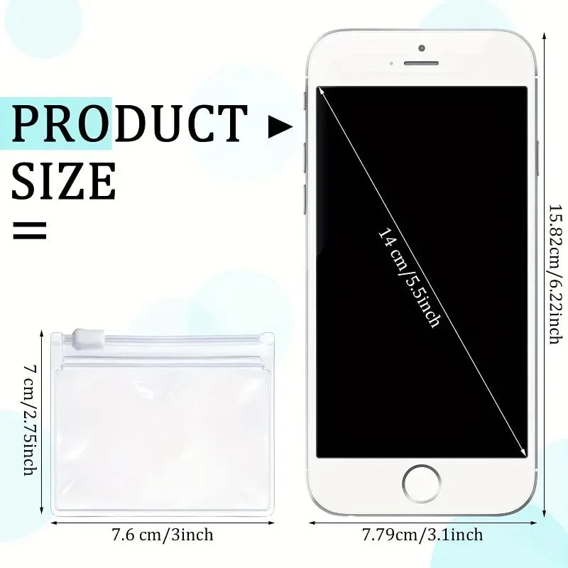 5Pcs Reusable Pill Pouch Bags Zipper Pill Bag Transparent EVA  Self-sealing Medicine Storage Device Travel Accessories