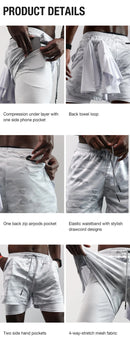 Cross Print 2 in 1 Workout Running Shorts for Men Christian Gym Performance Shorts with Phone Pocket Towel Loop Athletic Outfits