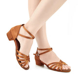 Girls Satin Latin Shoes Low Heel Ballroom Dance Shoes Adult Tango Salsa Shoes for Practice Toddler Latin Dance Shoes Performance