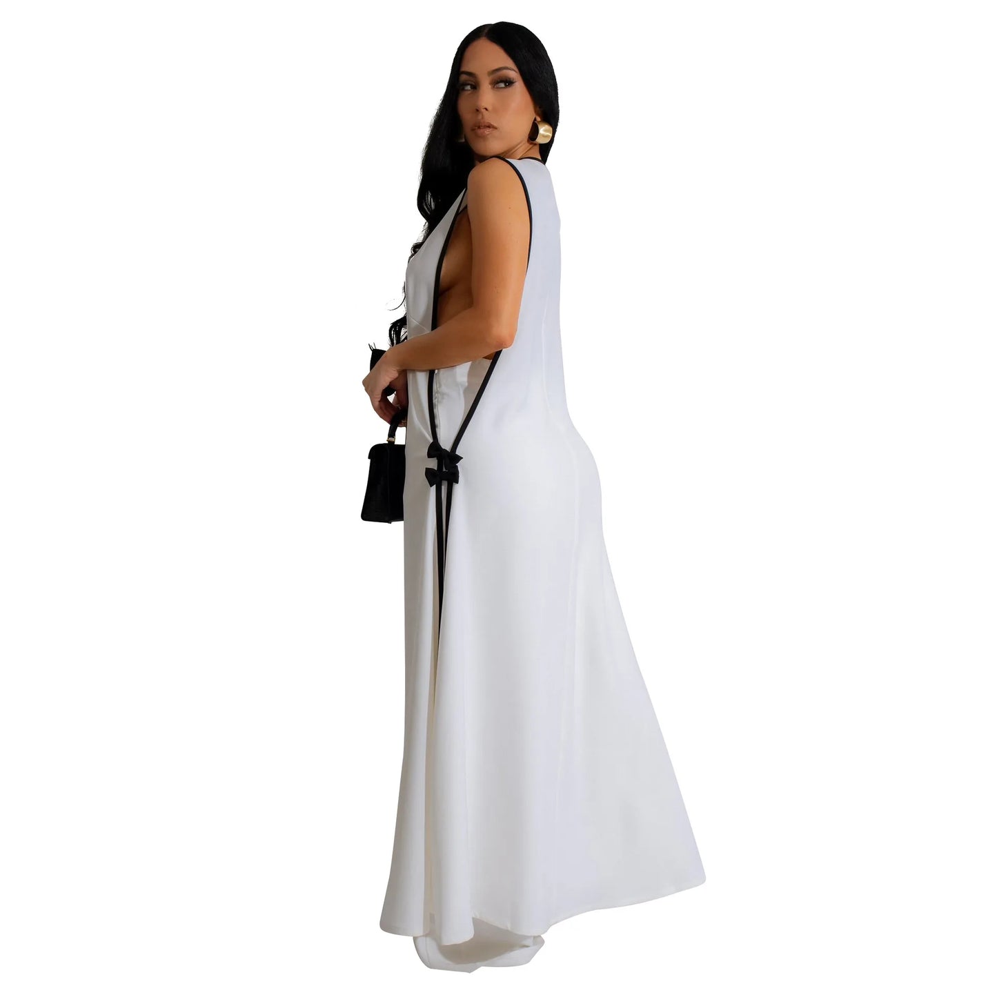 Two Piece Set Women Tracksuit Spliced Vest Pant Sets Elegant High Street Work Ankle Length Wide Leg Pants Loose Matching Sets
