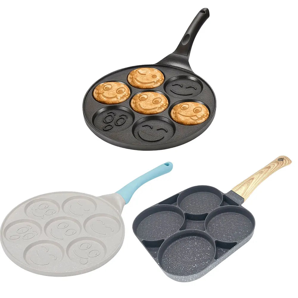7/4 Cup Smiley Face Pancake Pan 100% Non-stick Griddle Pancake Maker Pancake Crepe Frying Pan Griddle Mini Pancakes Maker