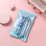 7-in-1 Stationery Set for Children: Back-to-School Gel Pen, Highlighter, Ballpoint Pen, Eternal Pencil, Tape, Eraser, Knife – Kids' Prize