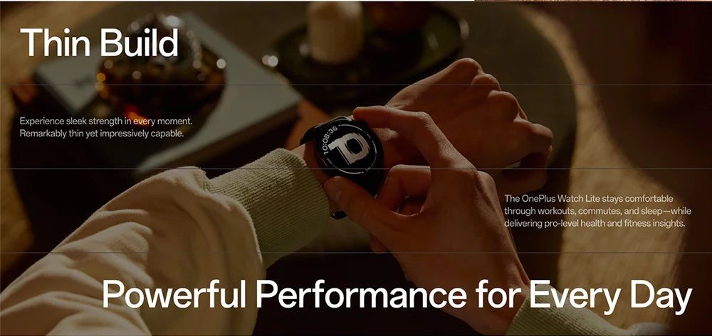 OnePlus Watch Lite SmartWatch (Versão Global), Tela de 1,46 polegadas, 59g, 10 dias de bateria confiável, Monitoramento de frequência cardíaca e oxigenação sanguínea.
