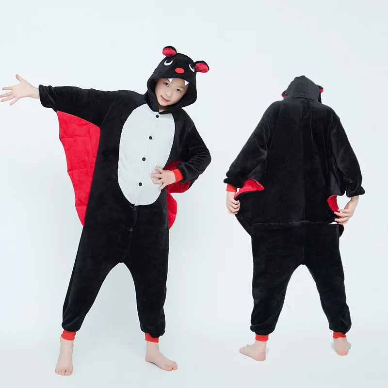 Cartoon Kigurumi For Children Kids' Animal Onesie Pajamas Dog Wolf Dragon Dinosaur Halloween Carnival One-piece Costume Homewear