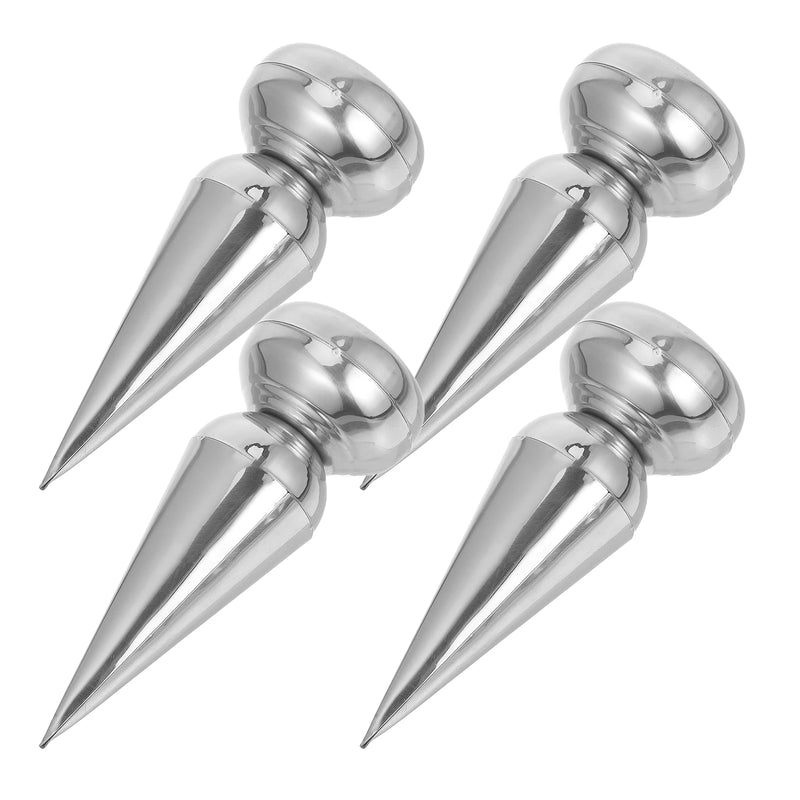 4pcs 19mm Stainless Steel Conical Toppers for Square Tubes Outdoor Garden Railings Finial Tops Garden Fence Iron Wrought Iron
